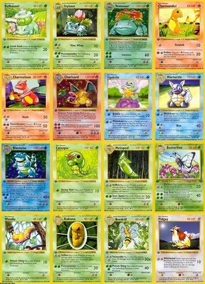 1999 Pokemon Base Unlimited Set: Choose Your Cards! Lightly Played Condition