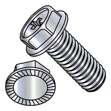 #10-24 x 3/8 in Phillips Hex Machine Screw, Zinc Plated Steel, 7000 PK, 1006MPWS