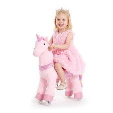 VEVOR Ride On Horse Riding Pink Unicorn Toys Kids Smooth Wheels 110 lbs Max Load