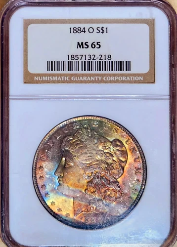 1884 O $1 NGC MS-65 ,DEEP THICK TONING/PATINA! Decades Upon Decades Of Toning!