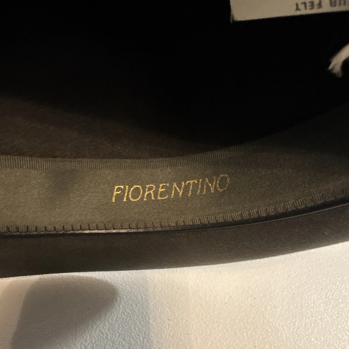 Sombrero Fedora Fiorentino Para Hombre Negro Piel Sólida Fieltro Talla 8 Hecho en República Checa