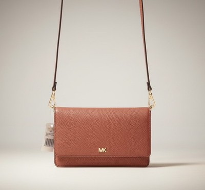 NWT Michael Kors Mott Leather Crossbody Bag Sunset Peach Capsule Classic 