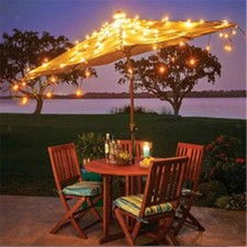 104LEDs Parapluie Parasol Guirlande Lumineuse 8 Mode D'éclairage Tentes