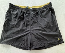 POLO Ralph Lauren Swim Trunks Men  s 3XB Big Mesh Lined Black Yellow Pony Pockets