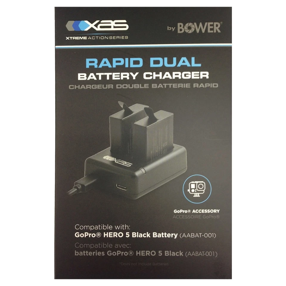 Bower Dual Battery Charger for GoPro 5 Black Batteries - Black XAS- GP5DUAL - Image 2 of 2