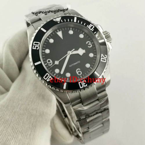 40mm verde luminoso esfera negra bisel automático para hombre cristal zafiro - Imagen 2 de 6