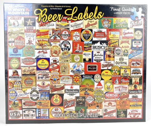  Beer Label 1000 Piece Puzzle Charlie Girard White Mountain NEW SEALED - Picture 1 of 6