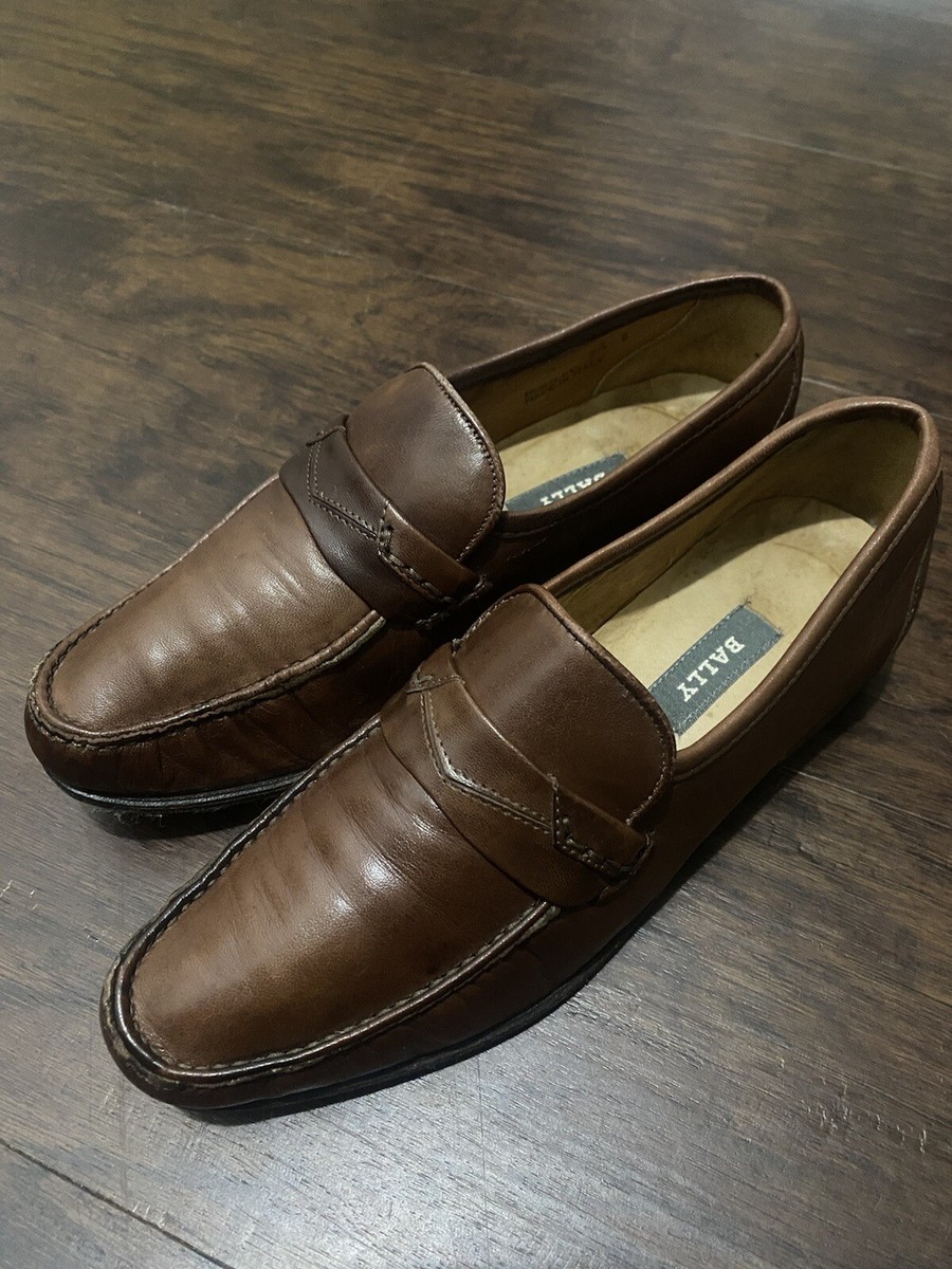 BALLY Mens Loafers Huntley Made in Italy size 7.5 Brown | eBay display picture 2