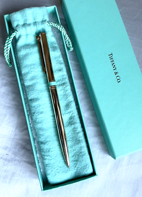 NWOT TIFFANY & CO 925 STERLING SILVER BALLPOINT PEN BLUE ENAMEL