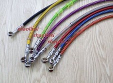1x 40-210cm Motorcycle AVT Flexible Brake Oil Hose Sliver 10mm Fitting Pipe Line