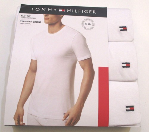 3 TOMMY HILFIGER SLIM FIT ROZMIAR MEDIUM BIAŁE PODKOSZULKI OKRĄGŁY DEKOLT - Zdjęcie 11 z 22