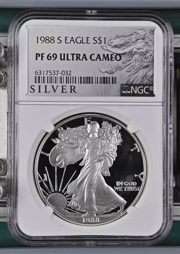 1988 S American Silver Eagle NGC PF69 Ultra Cameo