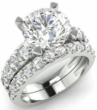 White Brilliant Cut Simulated 4CT Sapphire Engagement Women's Ring In 935 Silver