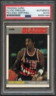 Clyde Drexler signed autograph 1987 Fleer Blazers Basketball Card PSA Slabbed