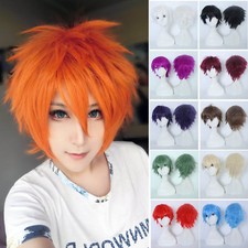 Fashion Multi Color Men Boy Short Straight Hair Wig Anime Party Cosplay Wigs