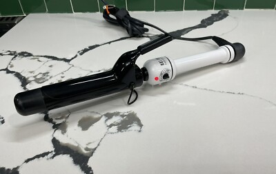HOT TOOLS HTBW45 NanoCeramic Curling Iron, Black/White, 1-1/4in