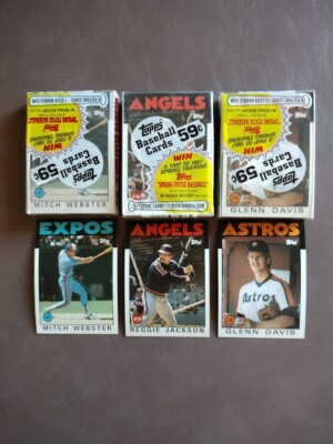 1986 TOPPS BASEBALL  3 CELLO PACK LOT with the matching cards  {LQQK}