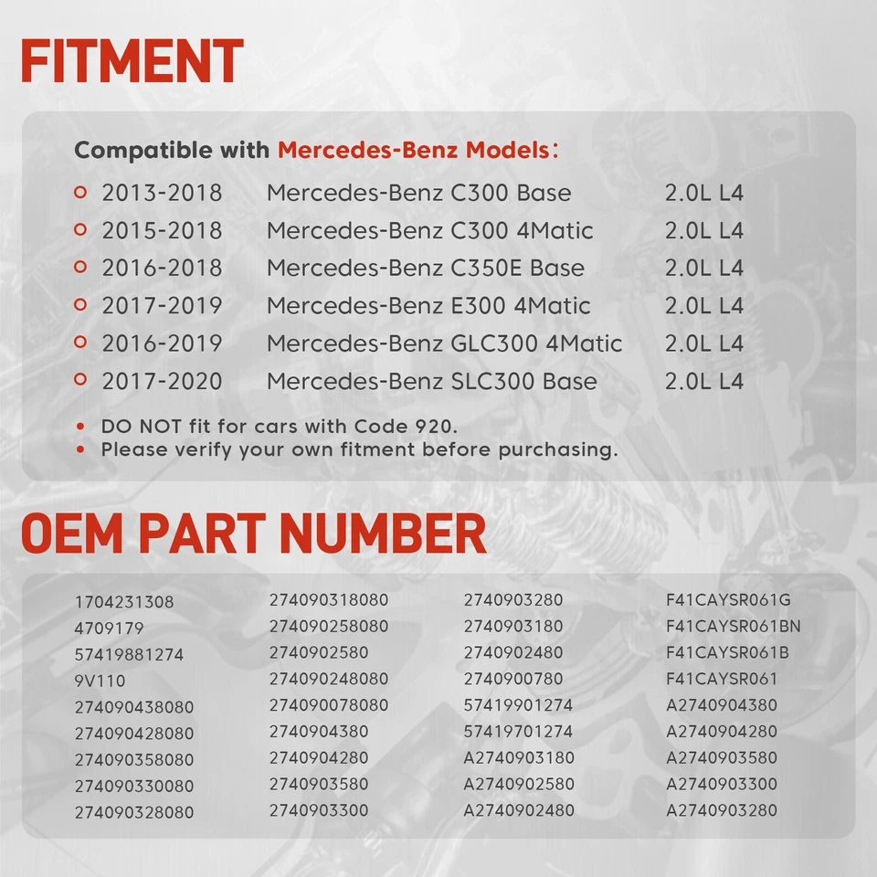 Turbocompresor turbo para Mercedes-Benz C300 E300 GLC300 SLC300 2,0 L V4 2740904380 Foto 2 de 4