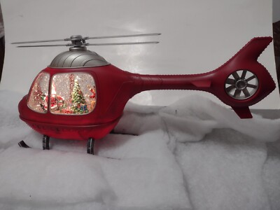 New For 2024  Cracker Barrel Santa's Helicopter Snow Globe