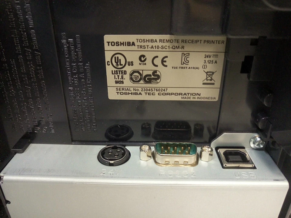 - 2x TOSHIBA TRST-A10-SC1-QM-R Printer (RS232/USB)  W/Power USB 2-IN-1 CABLE - Image 4 of 4