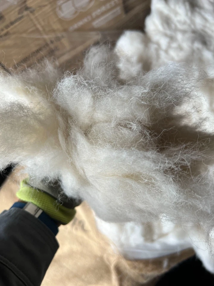 FELTING Natural Fiber Sheep Wool WASHED Stuffing Insulation Filling 4 lb - Image 2 of 2