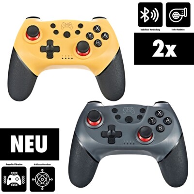 2x Zwei Wireless Bluetooth Pro CONTROLLER GAMEPAD - Nintendo Switch (NEU)   