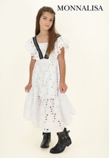MONNALISA abito bambina cerimonia comunione cresima pizzo gipsy balze TAGLIA 12