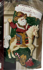 Bucilla Cowboy Santa Horse Felt Applique Holiday Christmas Stocking Kit 85468