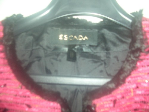COUTURE ESCADA LUXUS BOUCLE Blazer GLITZER pink tweed Jacket 40/42 Hochzeit weiß - Bild 6 von 9