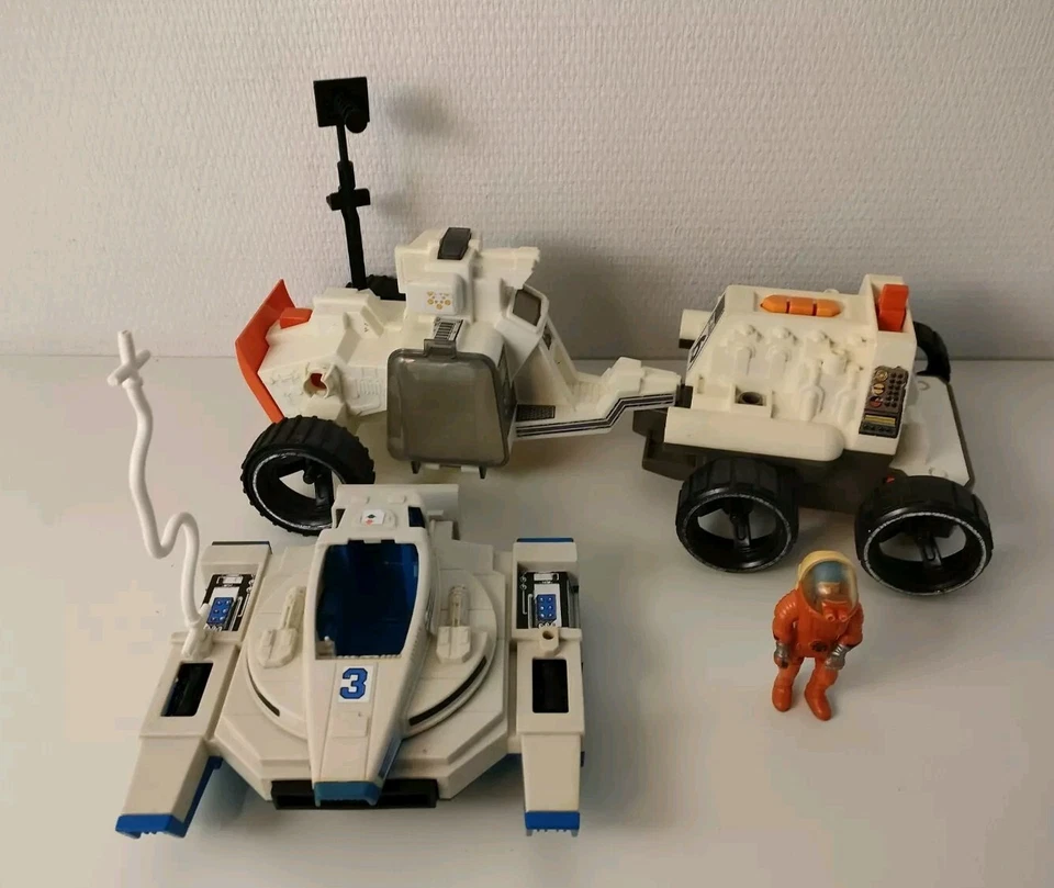 Fisher Price Lot Alpha Star Véhicules Vaisseau Figurine Espace Vintage 80 - Photo 1/4