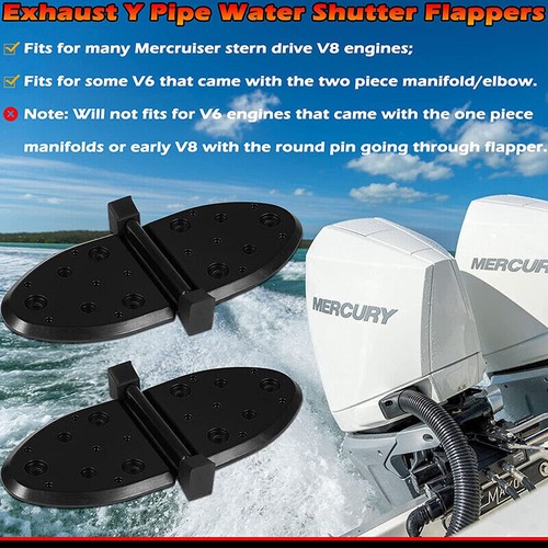 Persiana de agua de escape de 2 piezas 807166A1 para Mercruiser Stern Drive V6 V8 - Imagen 5 de 16