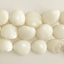 Mother of Pearl 14-15mm Button Beads 15.5" strands Clearance Price 2 for 1