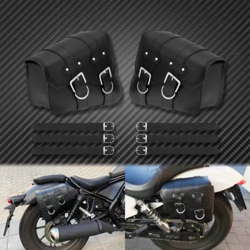Bolsas de sillín de motocicleta 2 piezas almacenamiento lateral para Harley Sportster XL883 XL1200 negras - Imagen 1 de 10