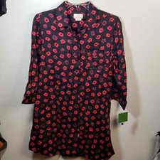 Kate Spade Dream a Little Dream NWT Black Floral Poppy Gown Night Dress Sz S