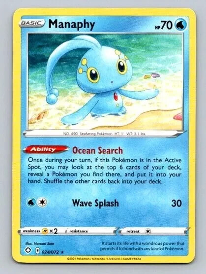 2021 Pokemon Card Shining Fates Manaphy 24/72