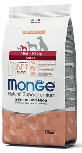 Monge Natural Superpremium Mini Adult Salmone e Riso 7,5 Kg Crocchette per Cani - Foto 1 di 5