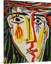 Picasso Face Art  Stretched Canvas Wrap Print Vintage Photo Collage