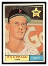 1961 TOPPS ED KEEGAN #248 ROOKIE CARD KC ATHLETICS HIGH GRADE CENTERED. rookie card picture