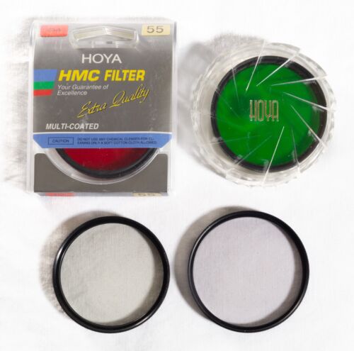 Hoya Lens Filters Lot 55mm Red HMC 25A Green X1 UV Skylight B&W Photography
