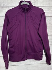 Nike Women M Jacket Athletic Purple Pink Full Zip Fitted Athletic Wear Pockets