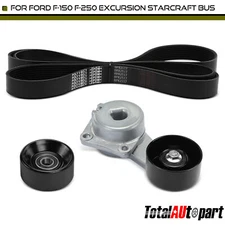 3Pcs Serpentine Belt Drive Component Kit with Air Conditioning for Ford F-150