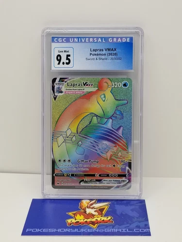 Pokemon 2020 CGC 9.5 Sword & Shield Base Lapras VMAX SR 203/202