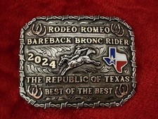 Rodeo X Treme Bronc Riding Champion 2024 Rodeo Romeo Trophy Buckle Rare T66