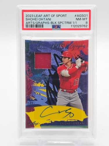 SHOHEI OHTANI 2023 ART OF SPORT ARTS GRAPHS BLACK SPECTRUM AUTO 1/1 PSA 8 Q3562