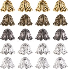 Craftdady 100pcs Flower Bead Caps Tibetan Mixed Color, Cone