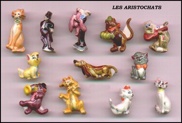 DISNEY ARISTOGATTI Seltenes Set 12 Figuren Miniaturen 3cm Porzellan FEVES Frankreich 9390₽