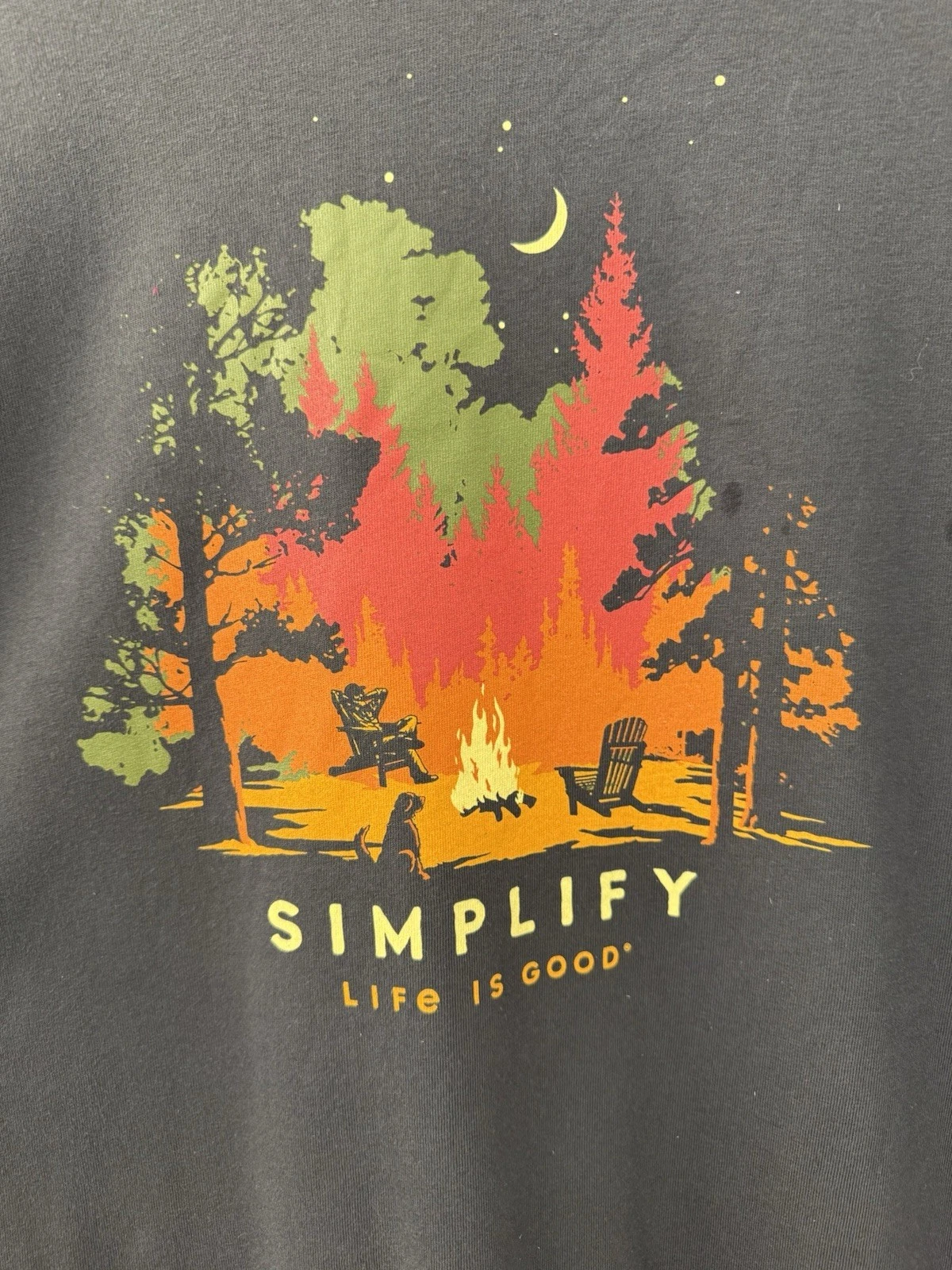 Life is Good Men's Simplify Campfire Long Sleeve Crusher Tee