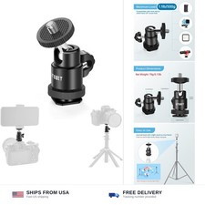2 Pack 1/4" Swivel Ball Head Tripod Mount 360 Degree Rotating Camera Mic