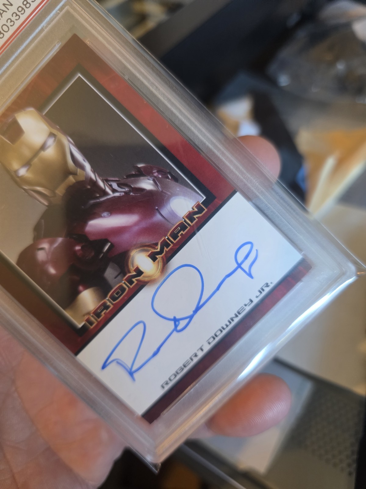 Beautiful AUTO! Robert Downey Jr. 2008 Rittenhouse Iron Man Rookie PSA 7 view 4
