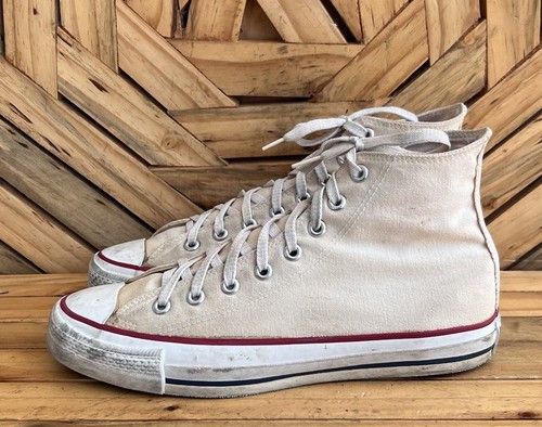 Vintage Converse All Star White Hight top Chuck Taylor Made in USA Size US 10 - Picture 5 of 14